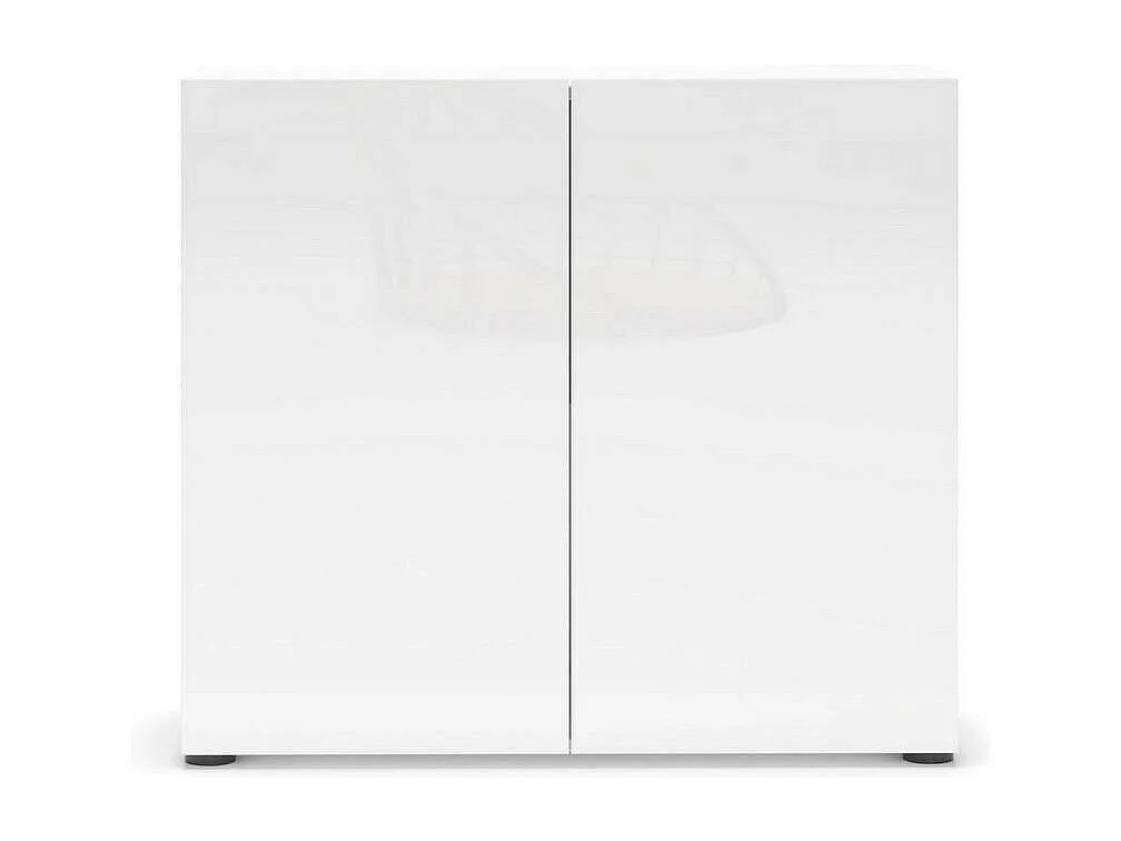 Buffet Abeba, Buffet du salon, Commode de salon, Garde-manger de cuisine, Made in Italy, 90x38h79 cm, Blanc brillant