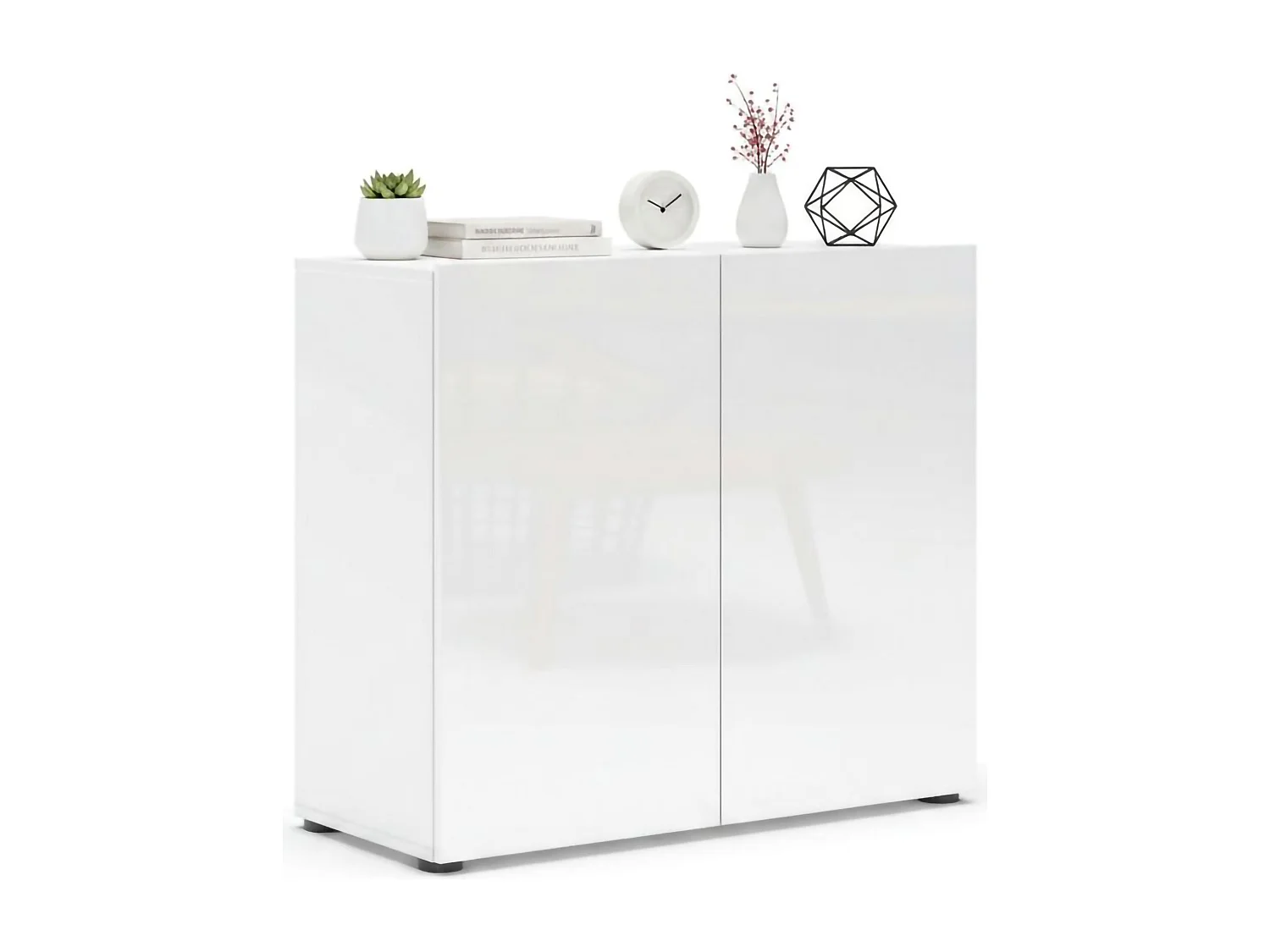 Dfaticant dressoir, Woonkamerbuffet, Woonkamer, Keukenkast, Made in Italy, 90x38h79 cm, Glanzend wit