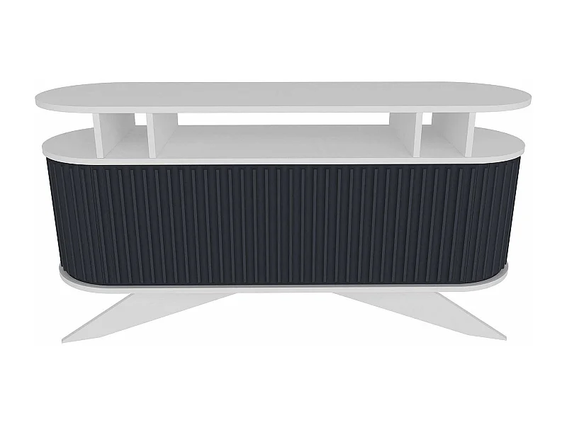 Dmora - Credenza Joy, 150x43h75 cm, Bianco e Antracite