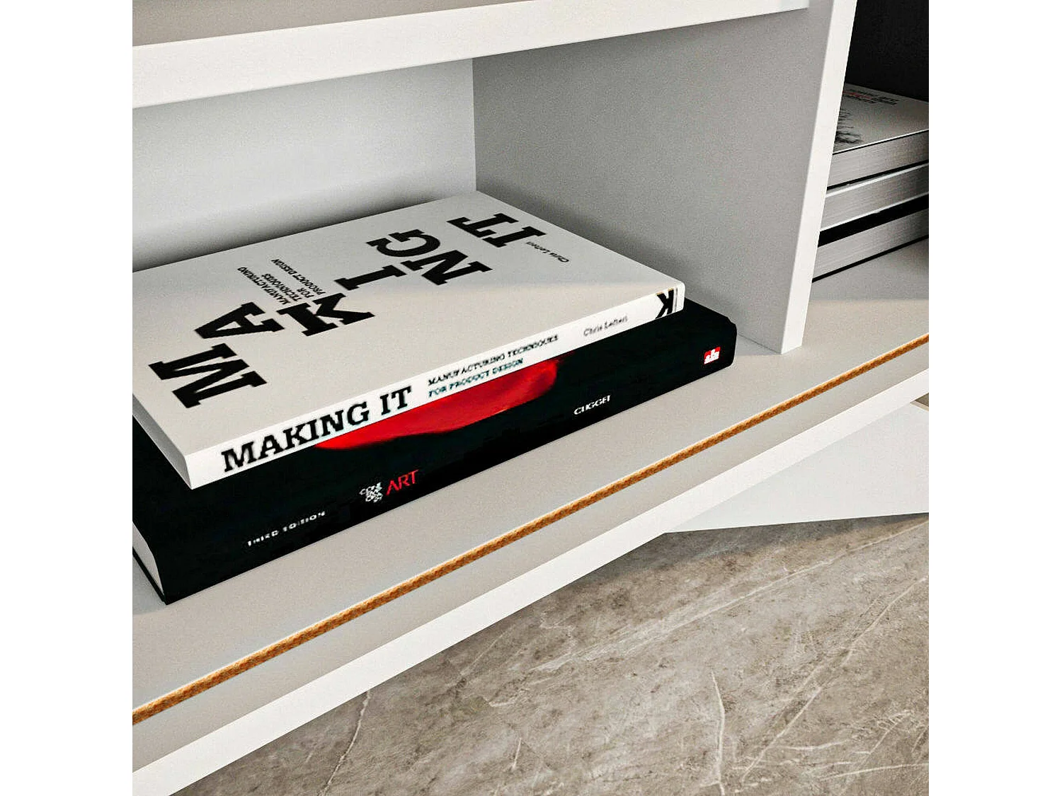 Buffet Zaurak, Buffet du salon, Commode de salon, Garde-manger de cuisine, 150x43h75 cm, Blanc et anthracite