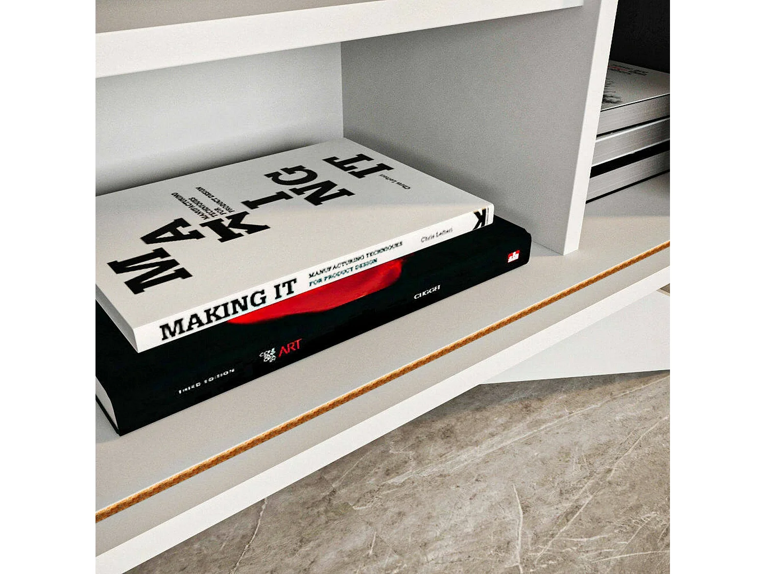 Buffet Zaurak, Buffet du salon, Commode de salon, Garde-manger de cuisine, 150x43h75 cm, Blanc et anthracite