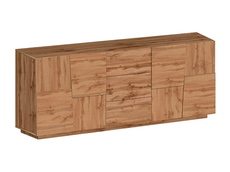 Ddamsgaar dressoir, buffet in de woonkamer, woonkamermadiaMet 4 deuren en 3 laden, 220x44h86 cm, Eiken