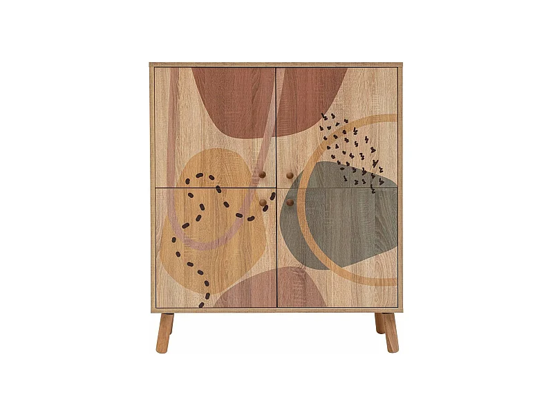 Dmora - Credenza Agyemang, 95x36h111 cm, Multicolore