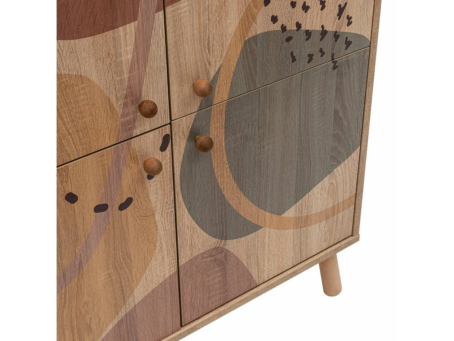 Dgiannin Dressoir, Woonkamer Buffet, Woonkamer, Keuken Pantry, 95x36h111 cm, Veelkleurig