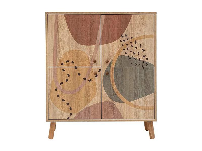 Aparador Dgiannin, Bufé de salón, Aparador de salón, Despensa de cocina, 95x36h111 cm, Multicolor