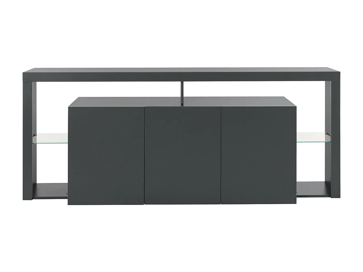 Buffet Willer, Buffet de salon 3 portes, Buffet de salon, Buffet moderne, 100% Made in Italy, 200x40h80 cm, Anthracite