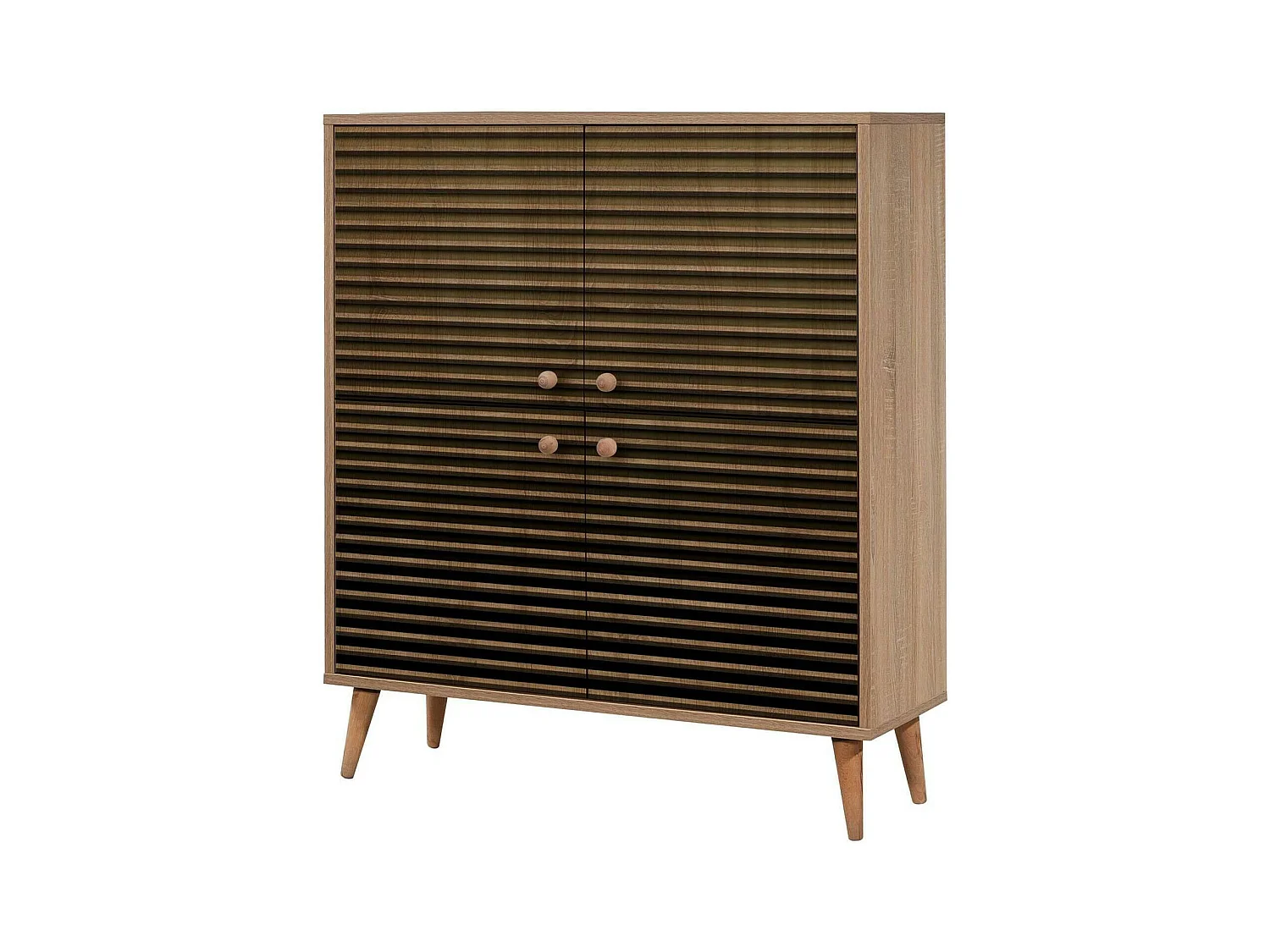 Buffet Canopo, Buffet du salon, Commode de salon, Garde-manger de cuisine, 95x36h111 cm, Chêne