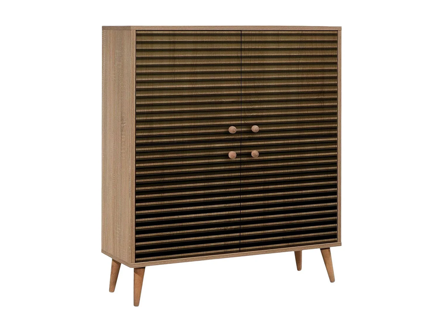 Buffet Canopo, Buffet du salon, Commode de salon, Garde-manger de cuisine, 95x36h111 cm, Chêne