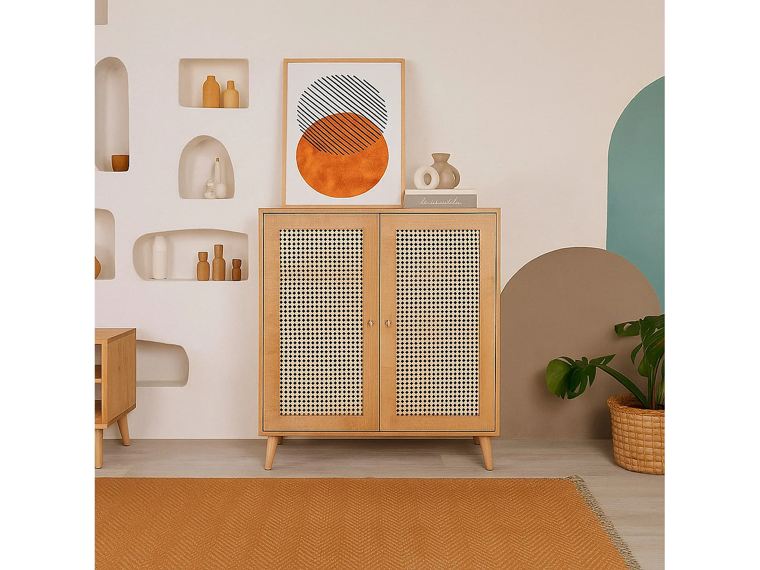 Dpicke Dressoir, Woonkamer Buffet, Woonkamer, Keuken Pantry, 90x40h110 cm, Eiken