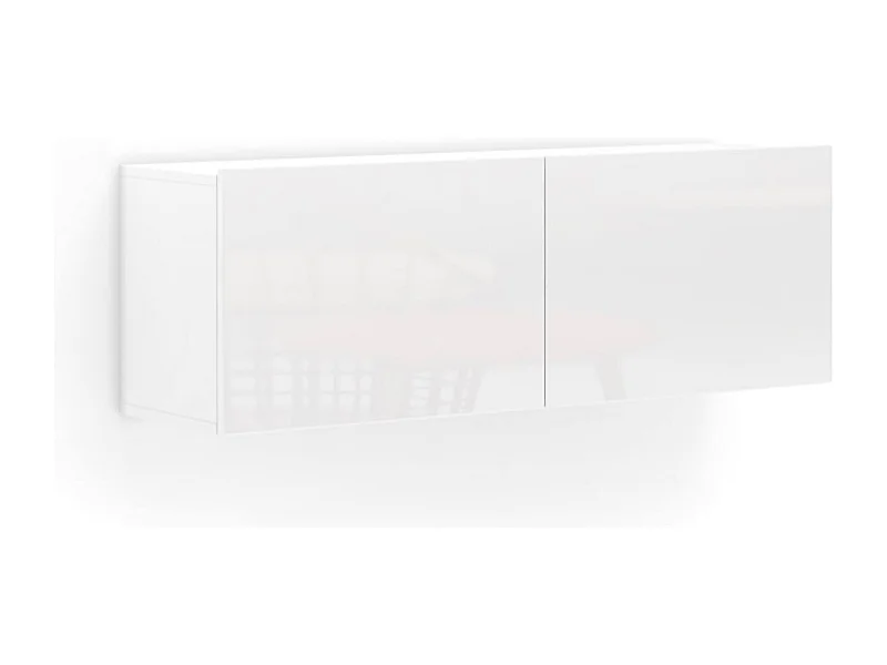 Armário de parede Dfarabegol, BraçoArmário suspenso, armário embutido, armário auxiliar multifuncional, Made in Italy, 113x39h37 cm, Branco brilhante