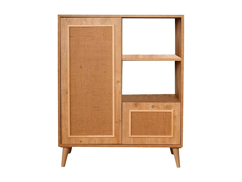 Aparador Dpozz, Bufé de salón, Aparador de salón, Despensa de cocina, 90x40h110 cm, Roble