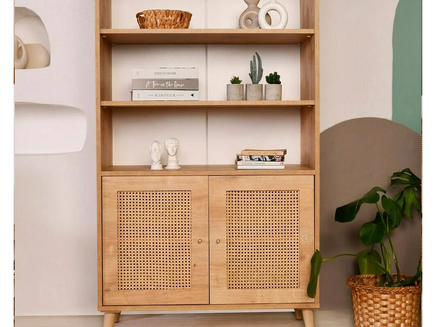 Dmora - Credenza Skopje, 90x40h110 cm, Quercia
