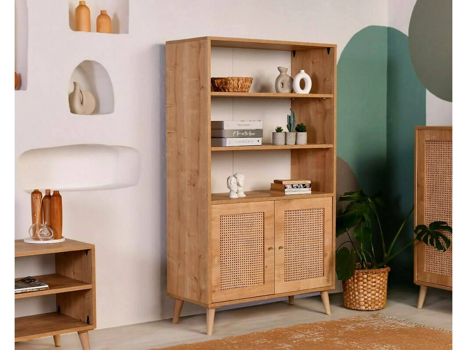 Buffet Catalia, Buffet du alon, Commode de alon, Garde-manger de cuiine, 90x40h110 cm, Chêne