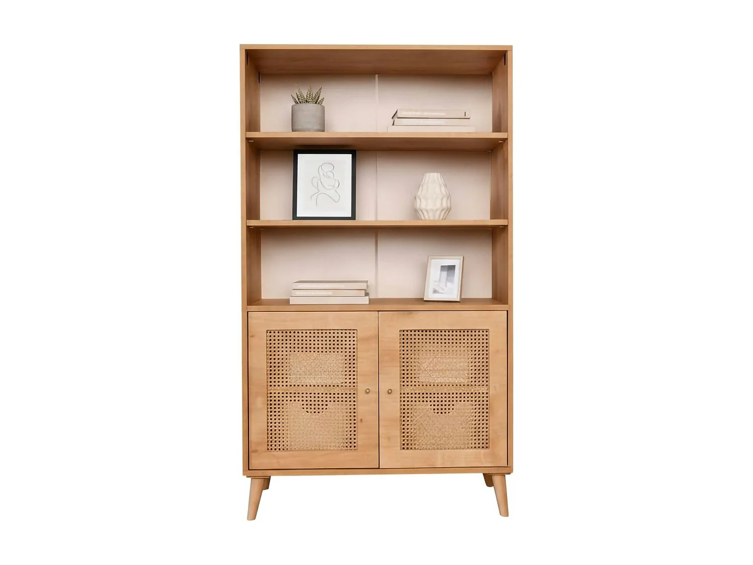 Kommode Dgonz, Wohnzimmerbuffet, Wohnzimmer-Sideboard, Moderne Küchen-Speisekammer, 90x40h110 cm, Eiche