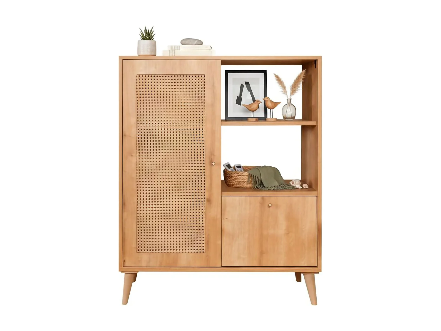 Buffet Atrion, Buffet du alon, Commode de alon, Garde-manger de cuiine, 90x40h110 cm, Chêne