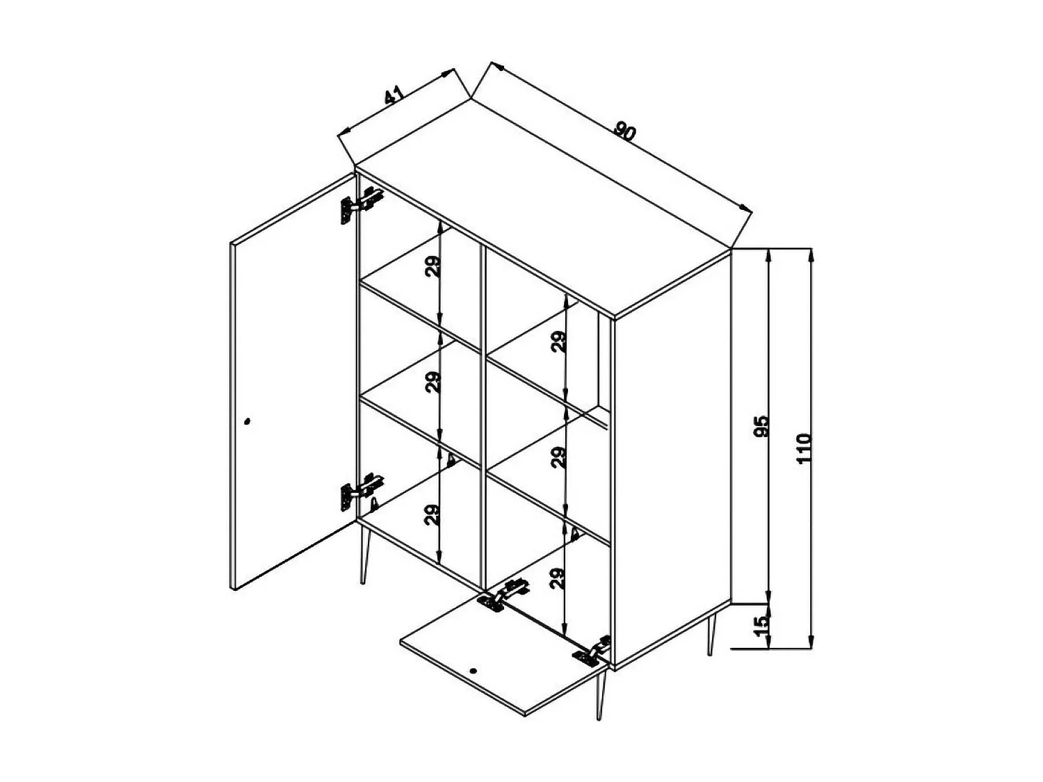 Buffet Atrion, Buffet du alon, Commode de alon, Garde-manger de cuiine, 90x40h110 cm, Chêne