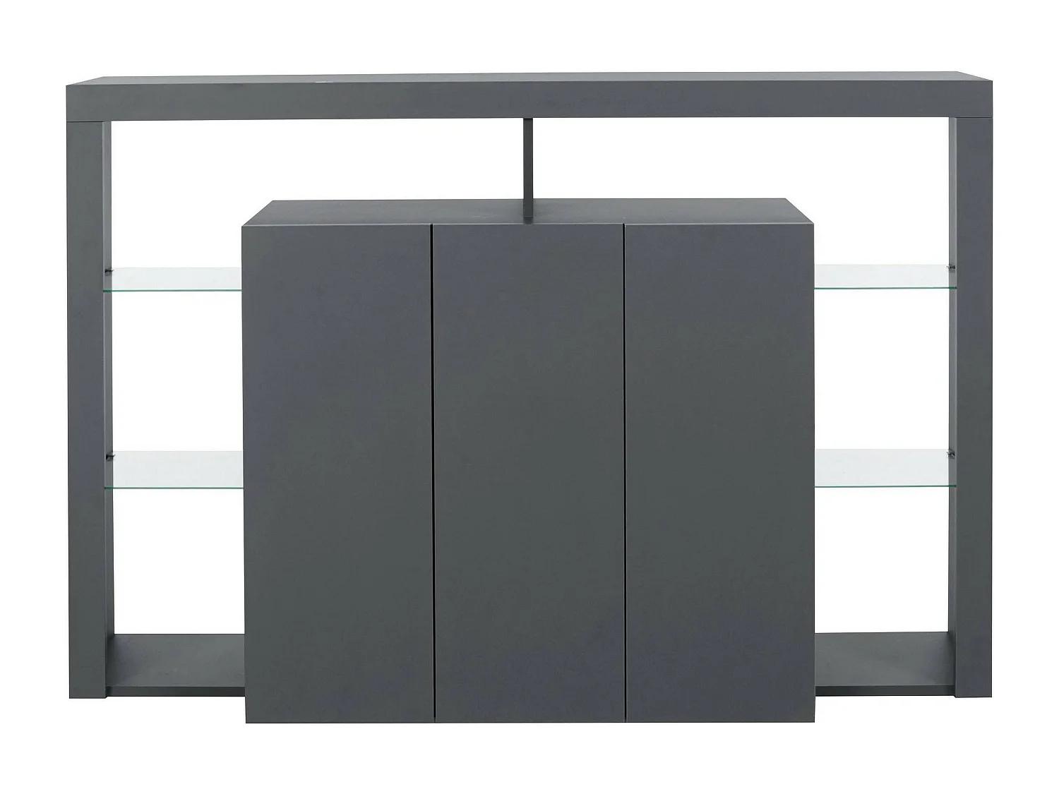 Buffet Viviano, Buffet de salon 3 portes, Buffet de salon, Buffet moderne, 100% Made in Italy, 150x40h100 cm, Anthracite