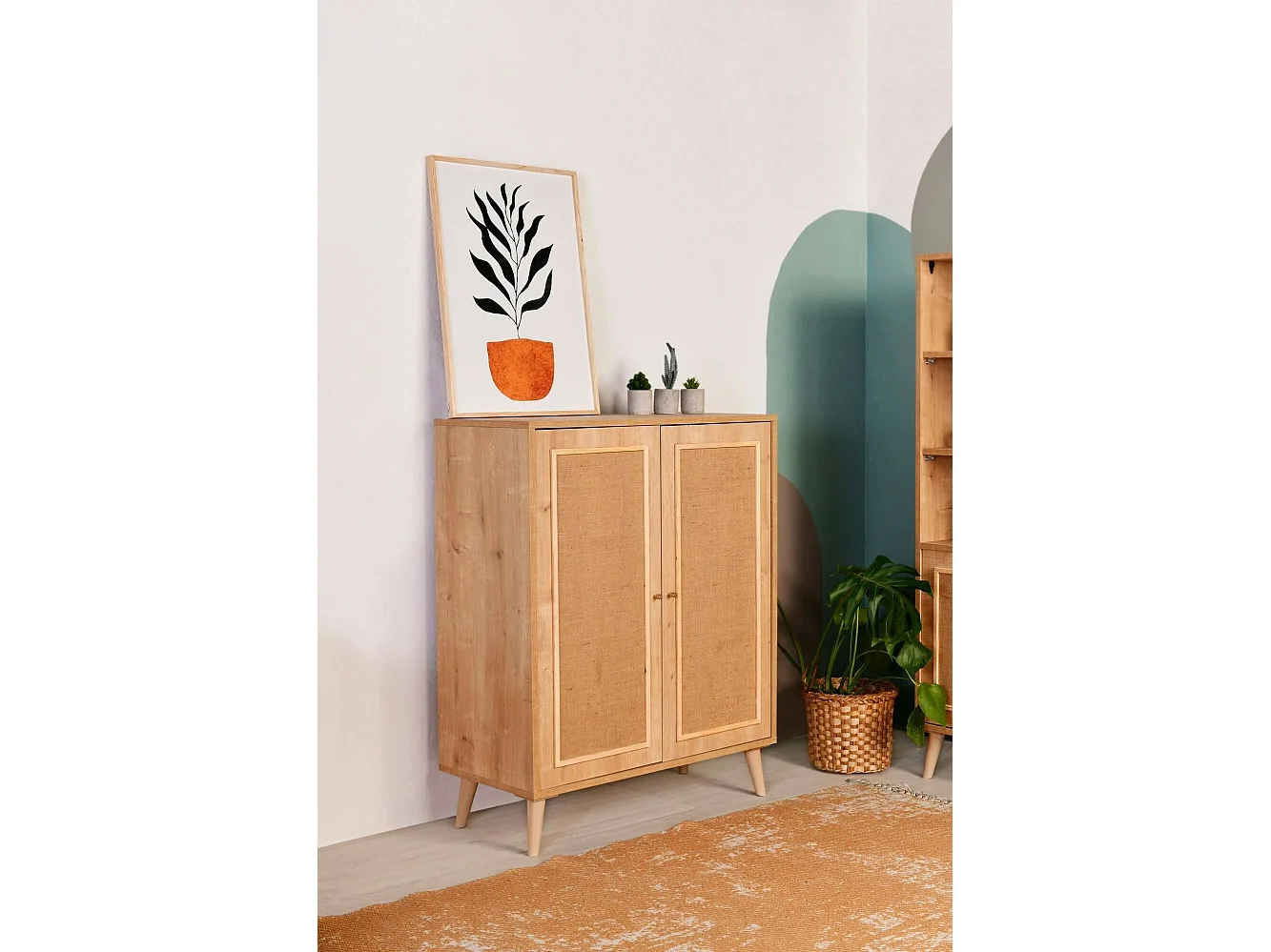 Dmora - Credenza Albiano, 90x40h110 cm, Quercia