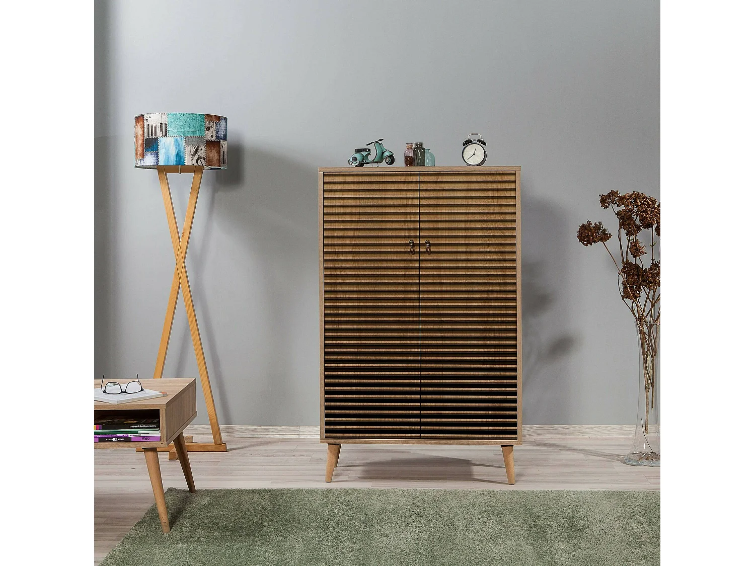 Buffet Proxima, Buffet du salon, Commode de salon, Garde-manger de cuisine, 80x36h127 cm, Chêne