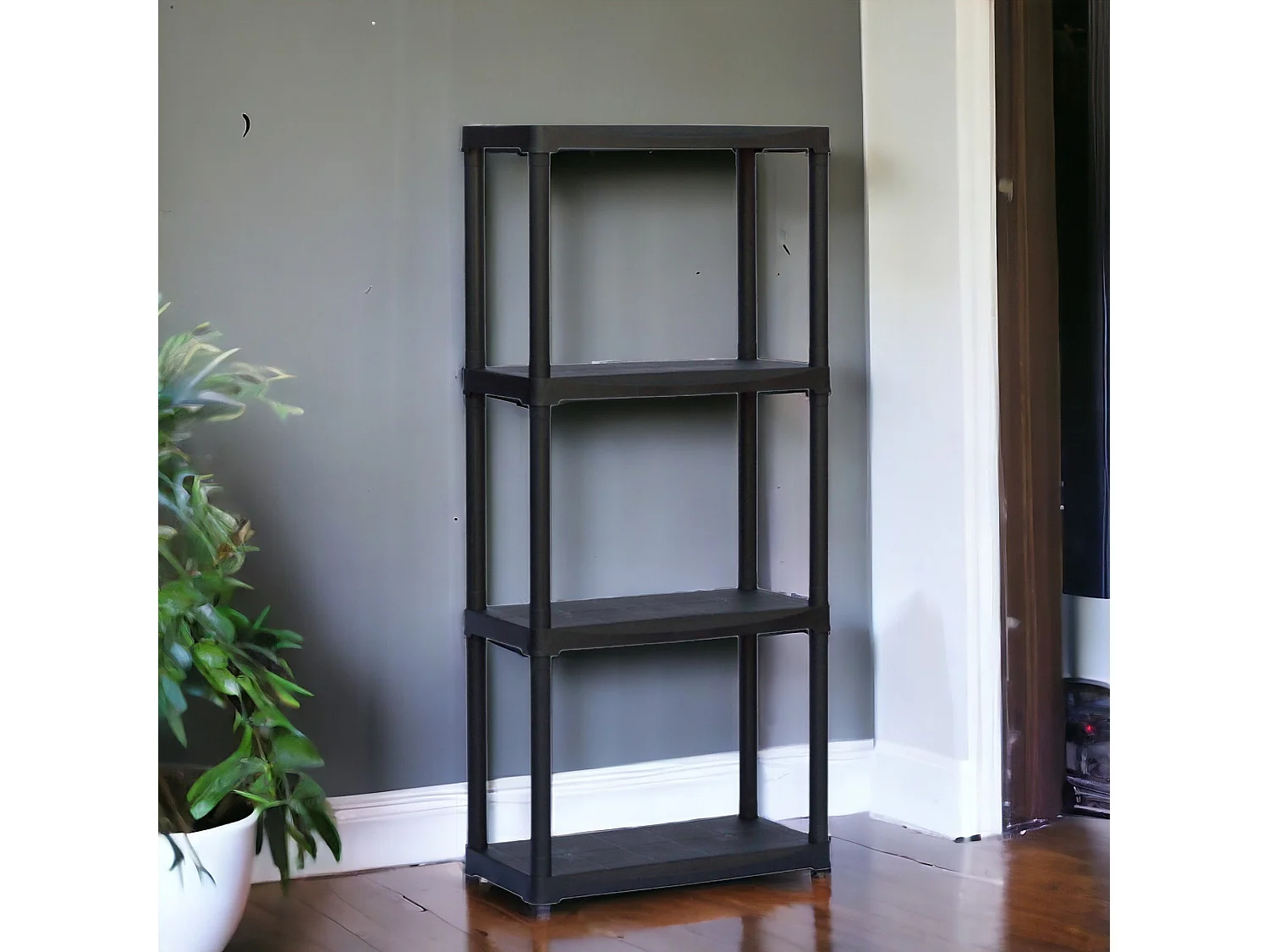 Armoire d'extérieur Ostenda, Étagère extérieure, Armoire de balcon polyvalente, Armoire d'extérieur, 100% Made in Italy, Anthracite, 60x30h133 cm