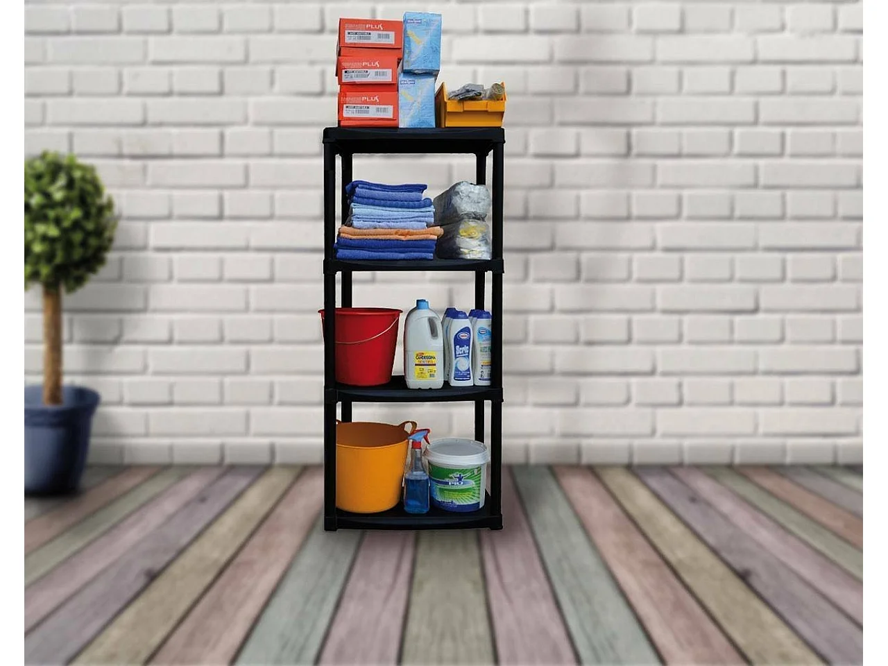 Armoire d'extérieur Ostenda, Étagère extérieure, Armoire de balcon polyvalente, Armoire d'extérieur, 100% Made in Italy, Anthracite, 60x30h133 cm