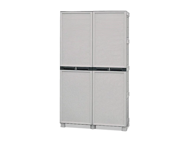 Dmora - Armadio da esterno Allain, Grigio chiaro, 100x39h172 cm
