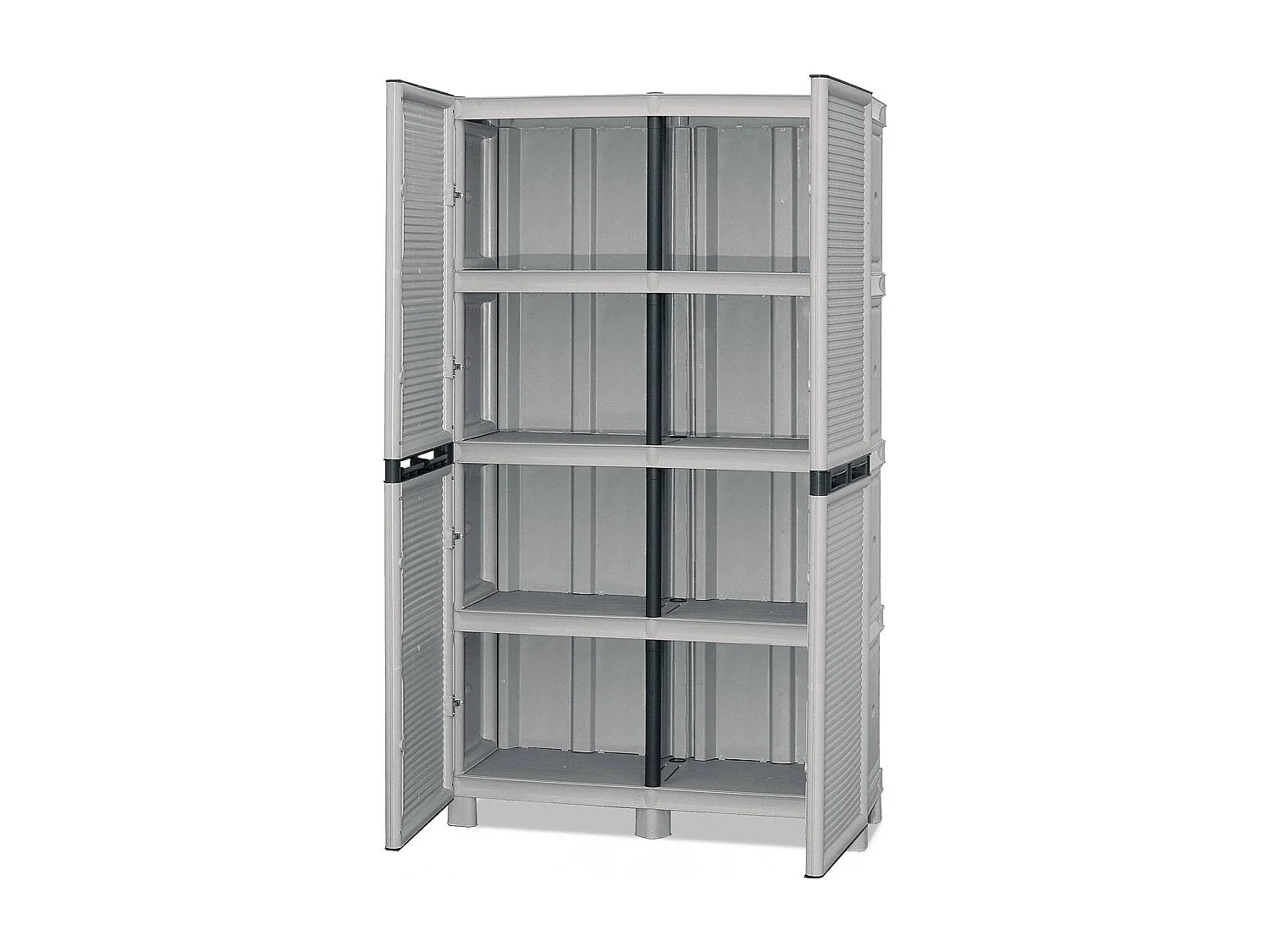 Armoire d'extérieur Namur, Armoire polyvalente, Armoire de buanderie, Armoire d'extérieur, 100% Made in Italy, Gris clair, 100x39h172 cm