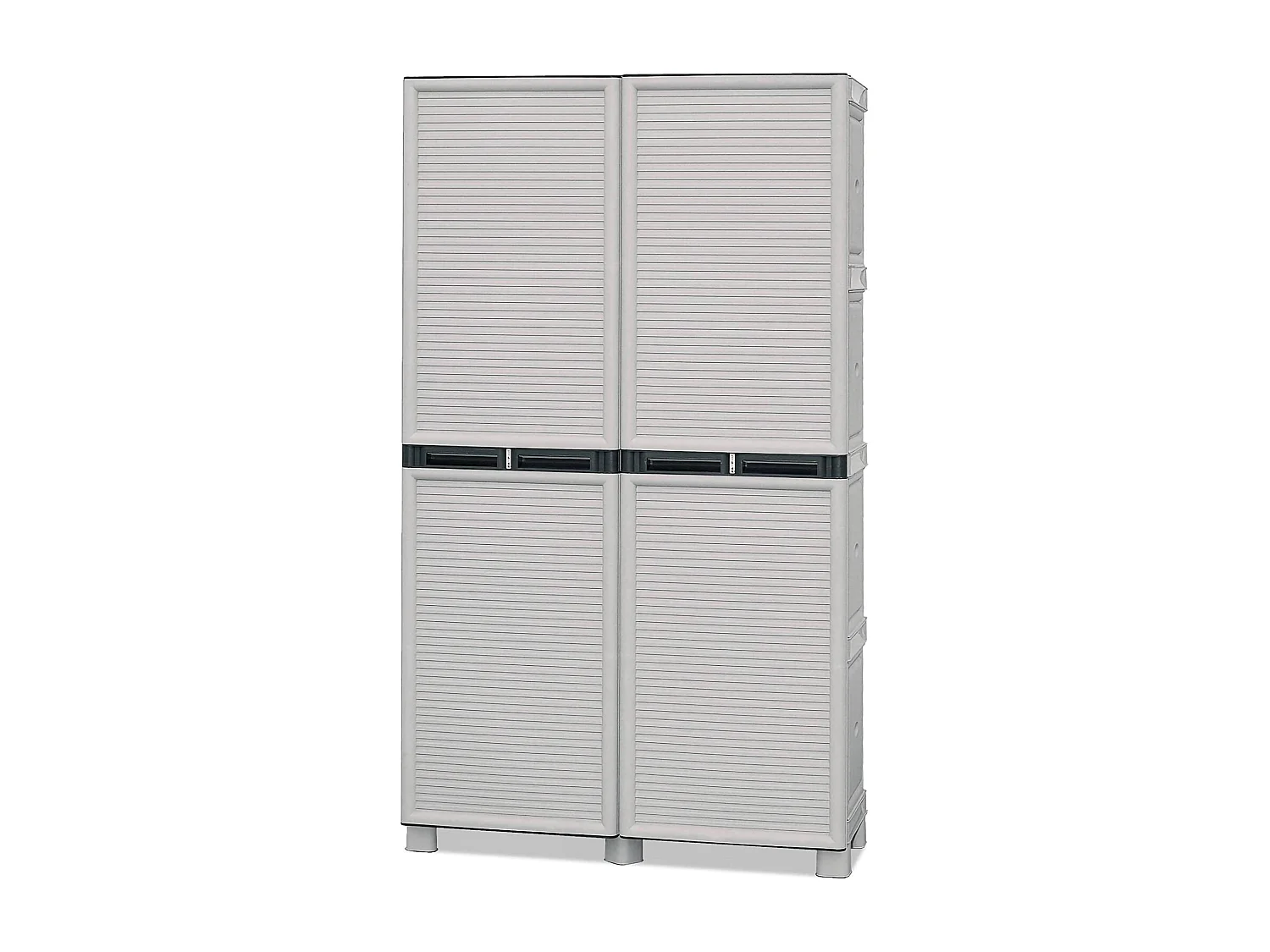 Dbeghett Outdoor-Garderobe, Mehrzweckschrank, Wäscheschrank, Outdoor-Schrank, 100 % Made in Italy, Hellgrau, 100 x 39 x 172 cm