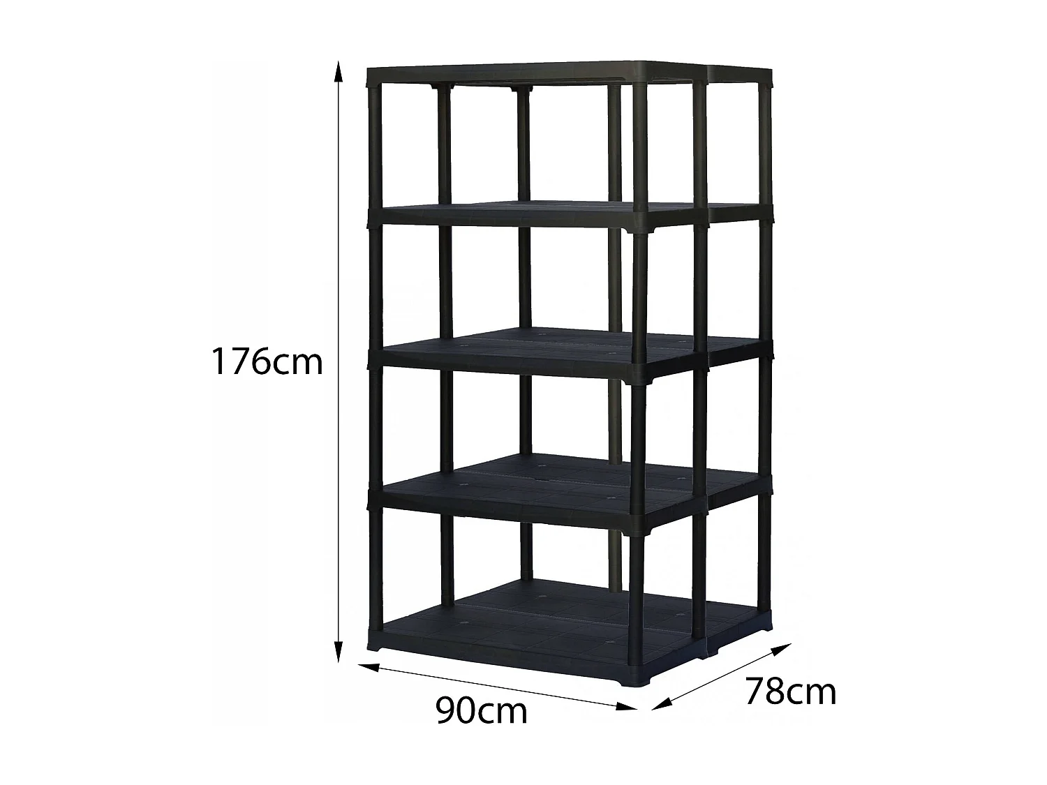 Armoire d'extérieur Damme, Etagère d'extérieur, Armoire de balcon polyvalente, Armoire d'extérieur, 100% Made in Italy, Anthracite, 90x78h176 cm