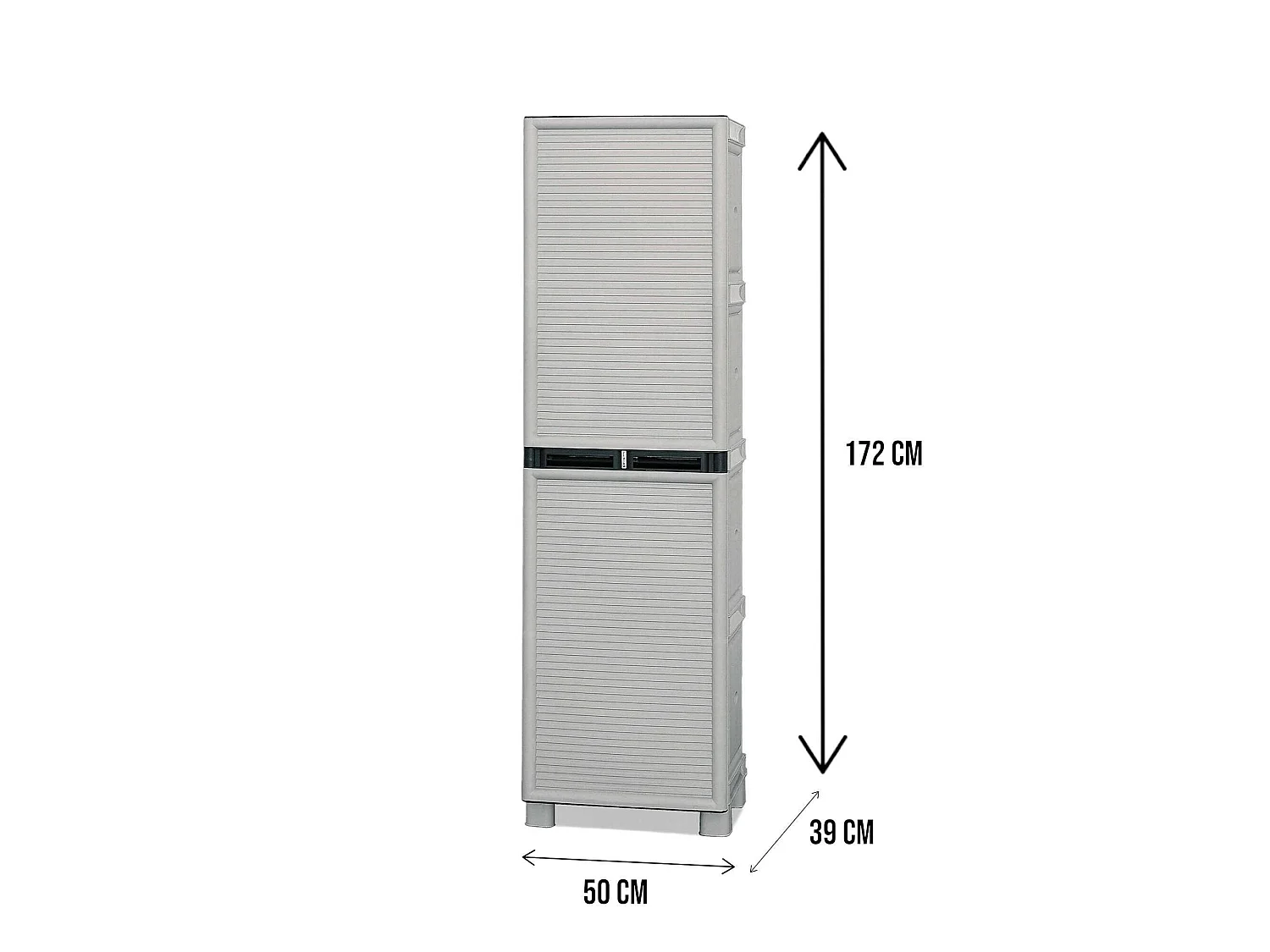 Liège Outdoor-Garderobe, Outdoor-Möbel, Mehrzweck-Wäschegarderobe, 100 % Made in Italy, Hellgrau, 50 x 39 x 172 cm