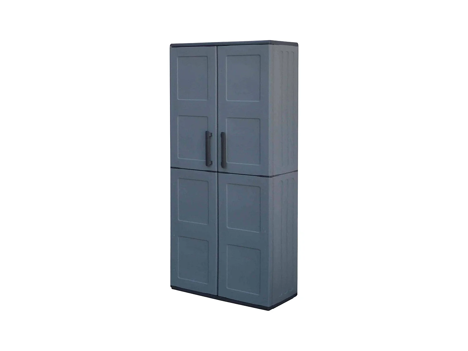 Armoire d'extérieur Clavier, Meubles de balcon, Armoire polyvalente avec étagères, 100% Made in Italy, 68x37h163 cm, Gris et Noir, Finition damier