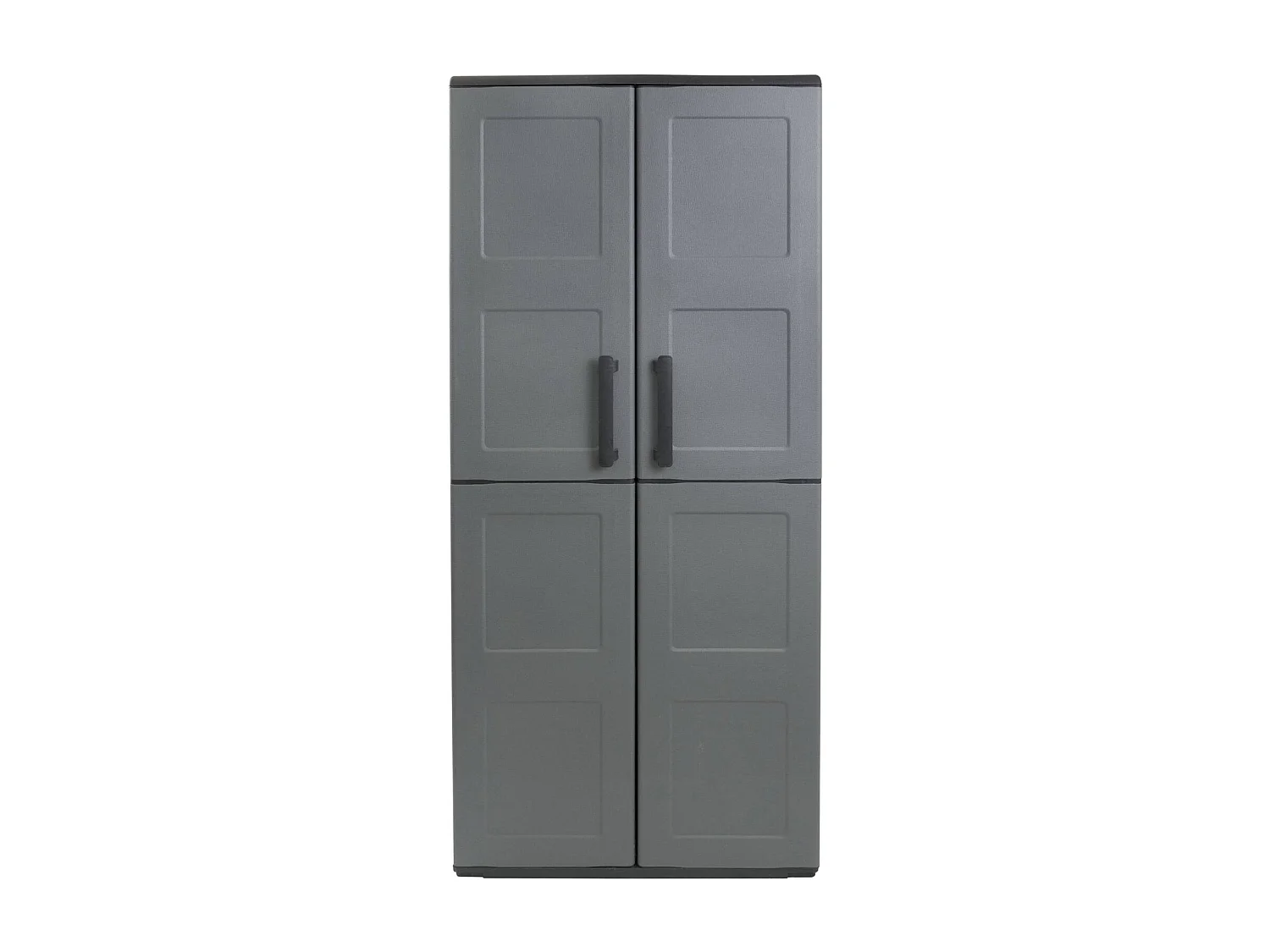 Armoire d'extérieur Clavier, Meubles de balcon, Armoire polyvalente avec étagères, 100% Made in Italy, 68x37h163 cm, Gris et Noir, Finition damier