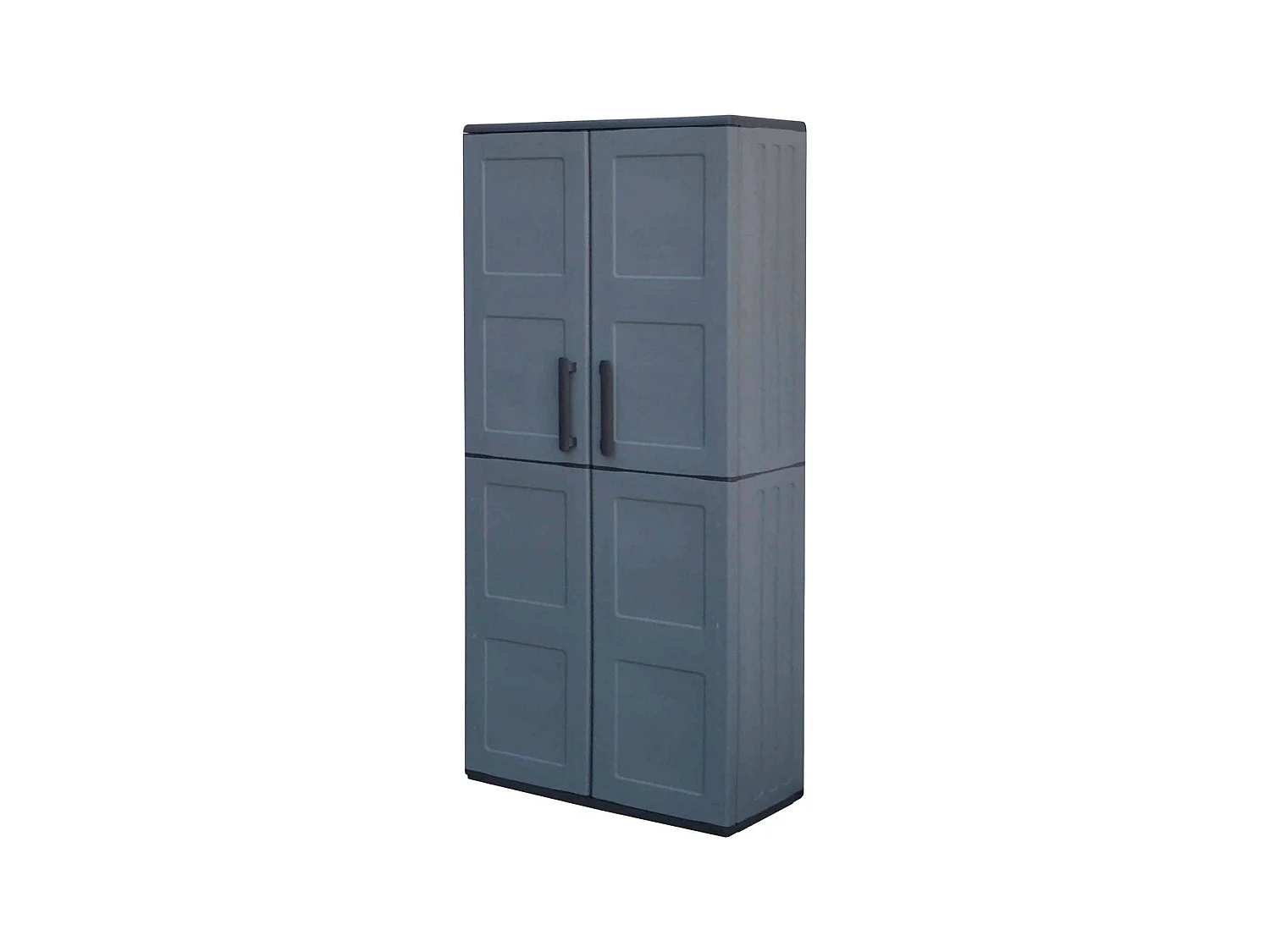 Dambrosin-AuÃŸengarderobe, Balkonmöbel, Mehrzweckgarderobe mit Regalen, 100 % Made in Italy, 68 x 37 x 163 cm, Grau und Schwarz, kariertes Finish