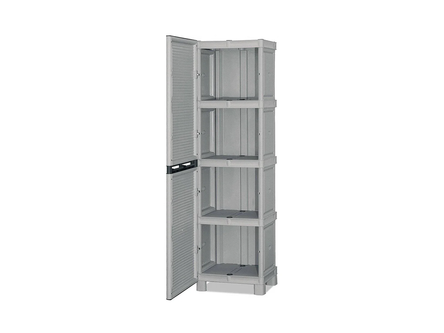Armoire d'extérieur Namur, Armoire polyvalente, Armoire de buanderie, Armoire d'extérieur, 100% Made in Italy, Gris clair, 50x39h172 cm