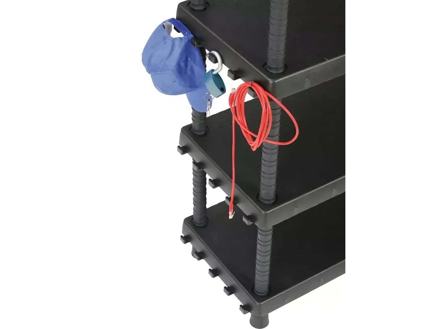 Armoire d'extérieur Incourt, Etagère d'extérieur, Armoire polyvalente avec 3 étagères, 100% Made in Italy, Anthracite, 92x45h165 cm