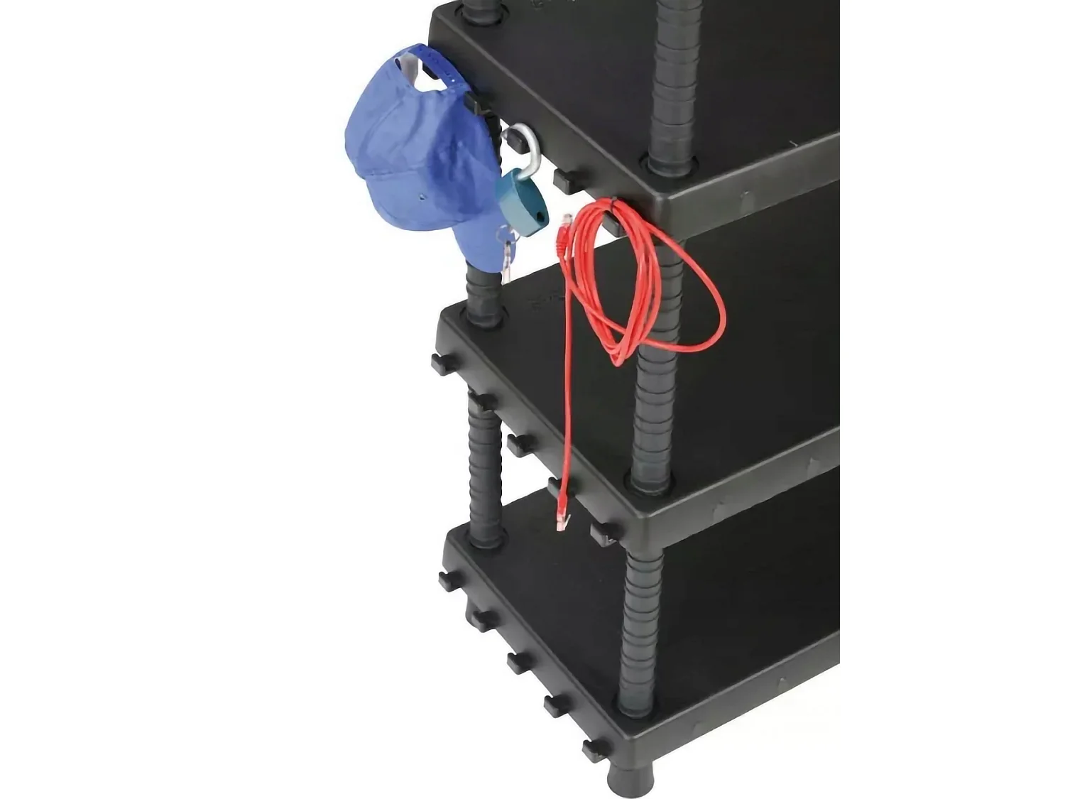 Armário exterior Dastrolog, Prateleira exterior, Armário multiuso com 3 prateleiras, 100% Made in Italy, Antracite, 92x45h165 cm