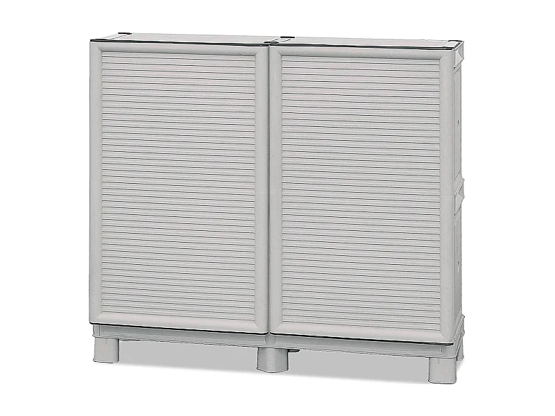 Dbiondin buitengarderobe, buitenkast, multifunctionele balkongarderobe, Outdo LockerOf, 100% Made in Italy, Lichtgrijs, 100x39h92 cm