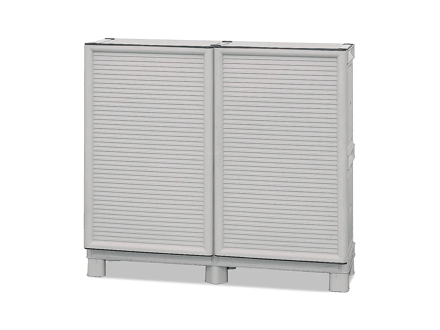 Armoire d'extérieur Waremme, Mobilier d'extérieur, Armoire de balcon polyvalente, Armoire d'extérieur, 100% Made in Italy, Gris clair, 100x39h92 cm