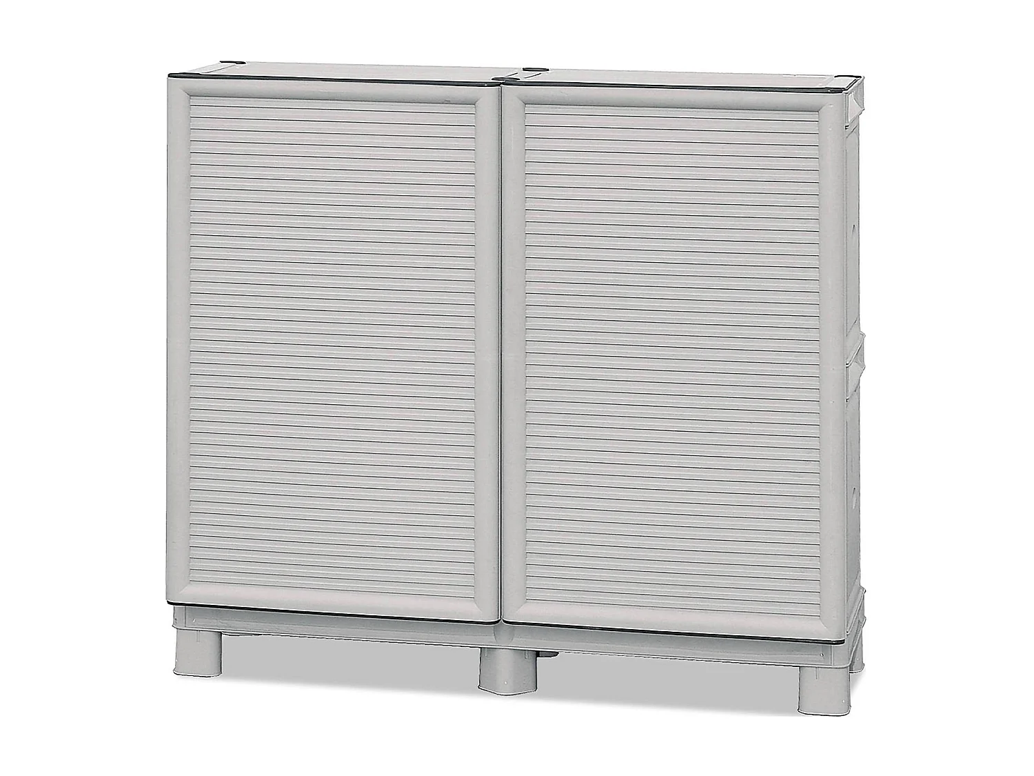 Dbiondin Outdoor-Garderobe, Outdoor-Möbel, Mehrzweck-Balkongarderobe, Outdoor-Schrank, 100 % Made in Italy, Hellgrau, 100 x 39 x 92 cm