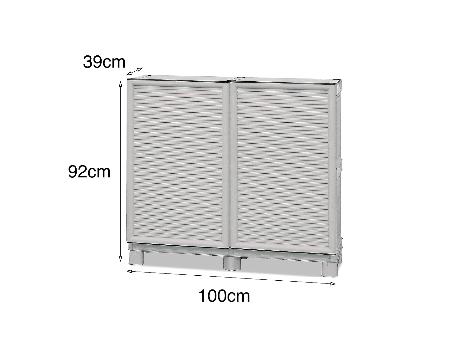 Dbiondin Outdoor-Garderobe, Outdoor-Möbel, Mehrzweck-Balkongarderobe, Outdoor-Schrank, 100 % Made in Italy, Hellgrau, 100 x 39 x 92 cm