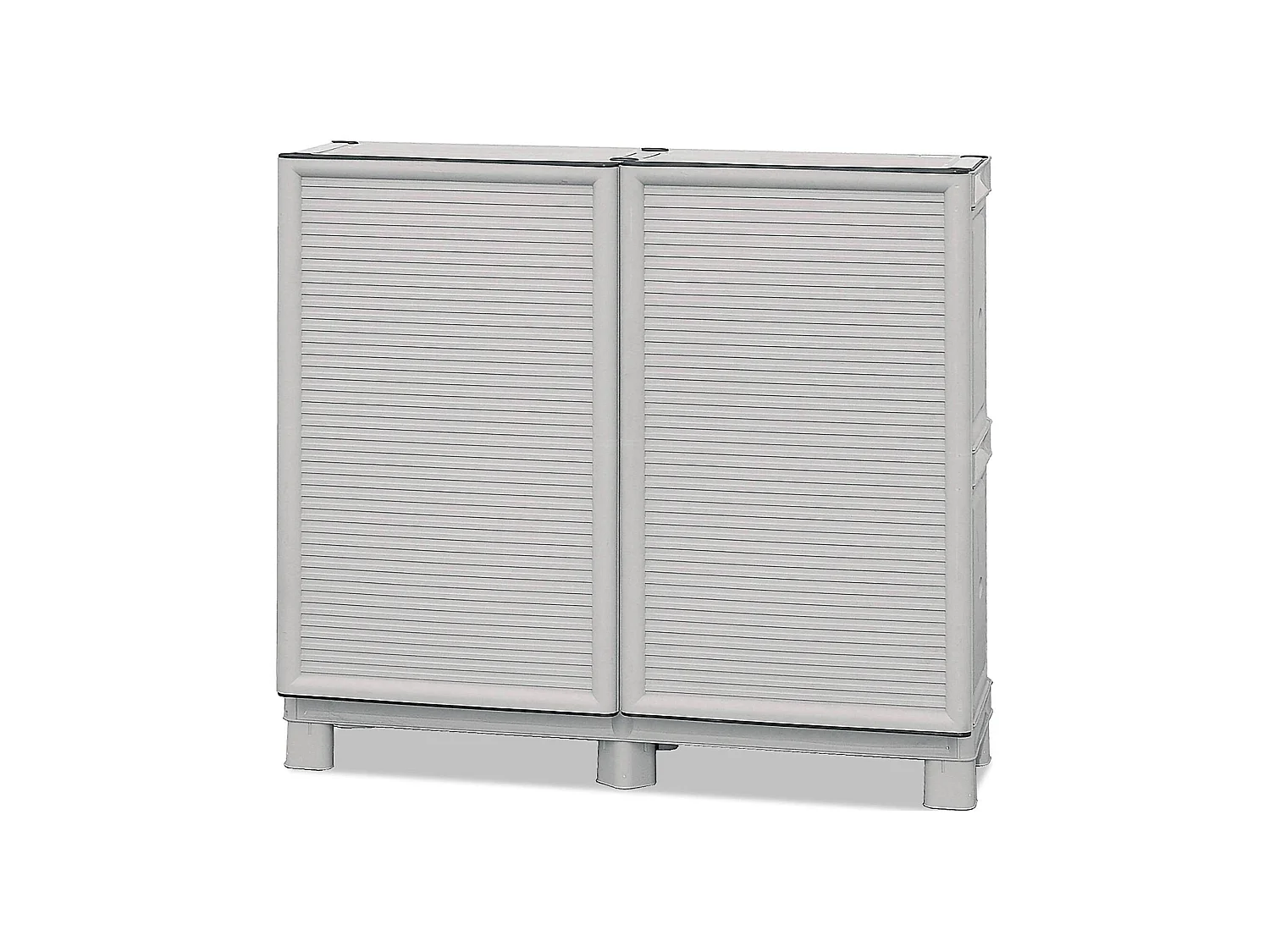 Dbiondin Outdoor-Garderobe, Outdoor-Möbel, Mehrzweck-Balkongarderobe, Outdoor-Schrank, 100 % Made in Italy, Hellgrau, 100 x 39 x 92 cm