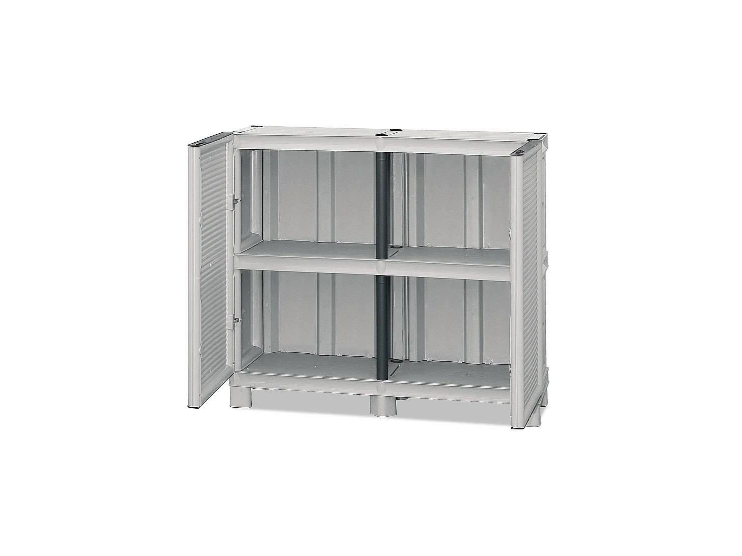 Dbiondin Outdoor-Garderobe, Outdoor-Möbel, Mehrzweck-Balkongarderobe, Outdoor-Schrank, 100 % Made in Italy, Hellgrau, 100 x 39 x 92 cm