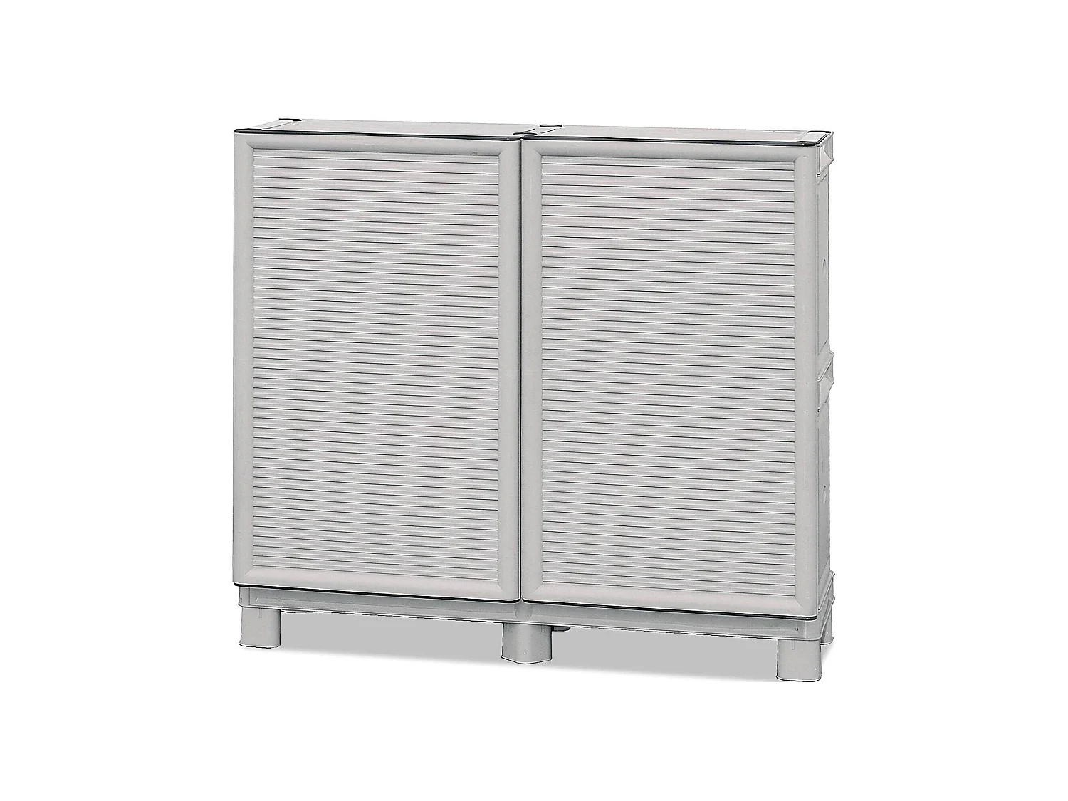 Armoire d'extérieur Waremme, Mobilier d'extérieur, Armoire de balcon polyvalente, Armoire d'extérieur, 100% Made in Italy, Gris clair, 100x39h92 cm