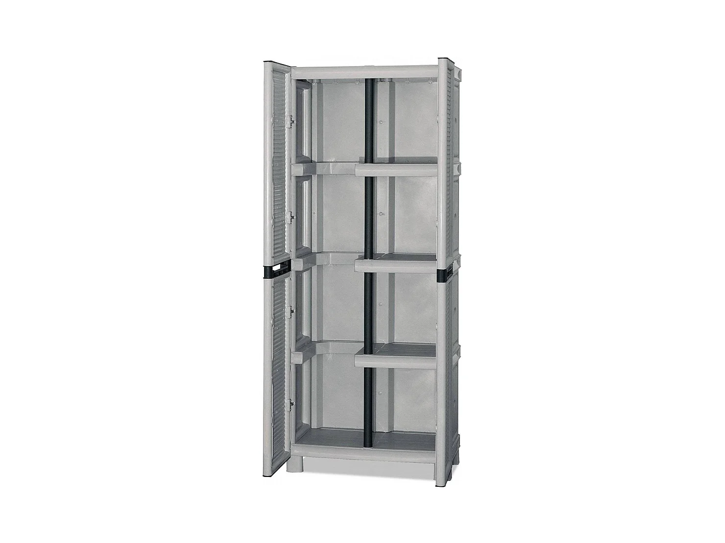 Armoire d'extérieur Liège, Mobilier d'extérieur, Armoire de buanderie polyvalente, 100% Made in Italy, Gris clair, 70x39h172 cm