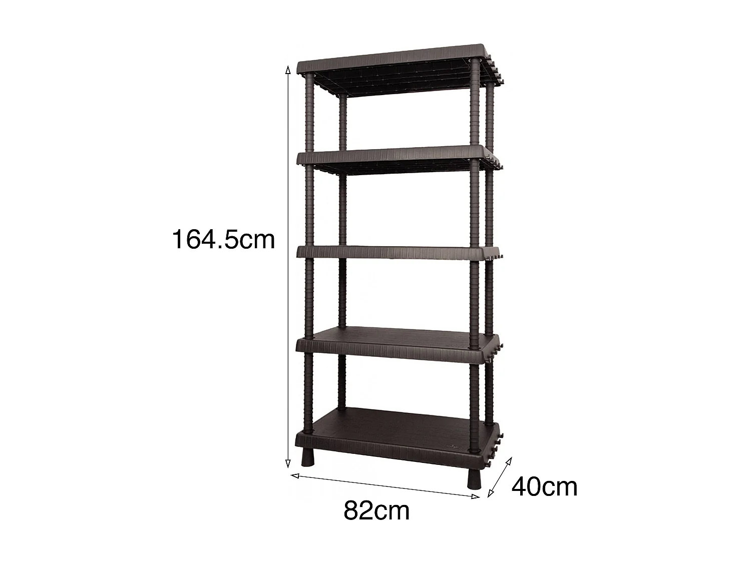 Armoire d'extérieur Incourt, Etagère d'extérieur, Armoire polyvalente avec 3 étagères, 100% Made in Italy, Anthracite, 82x40h165 cm