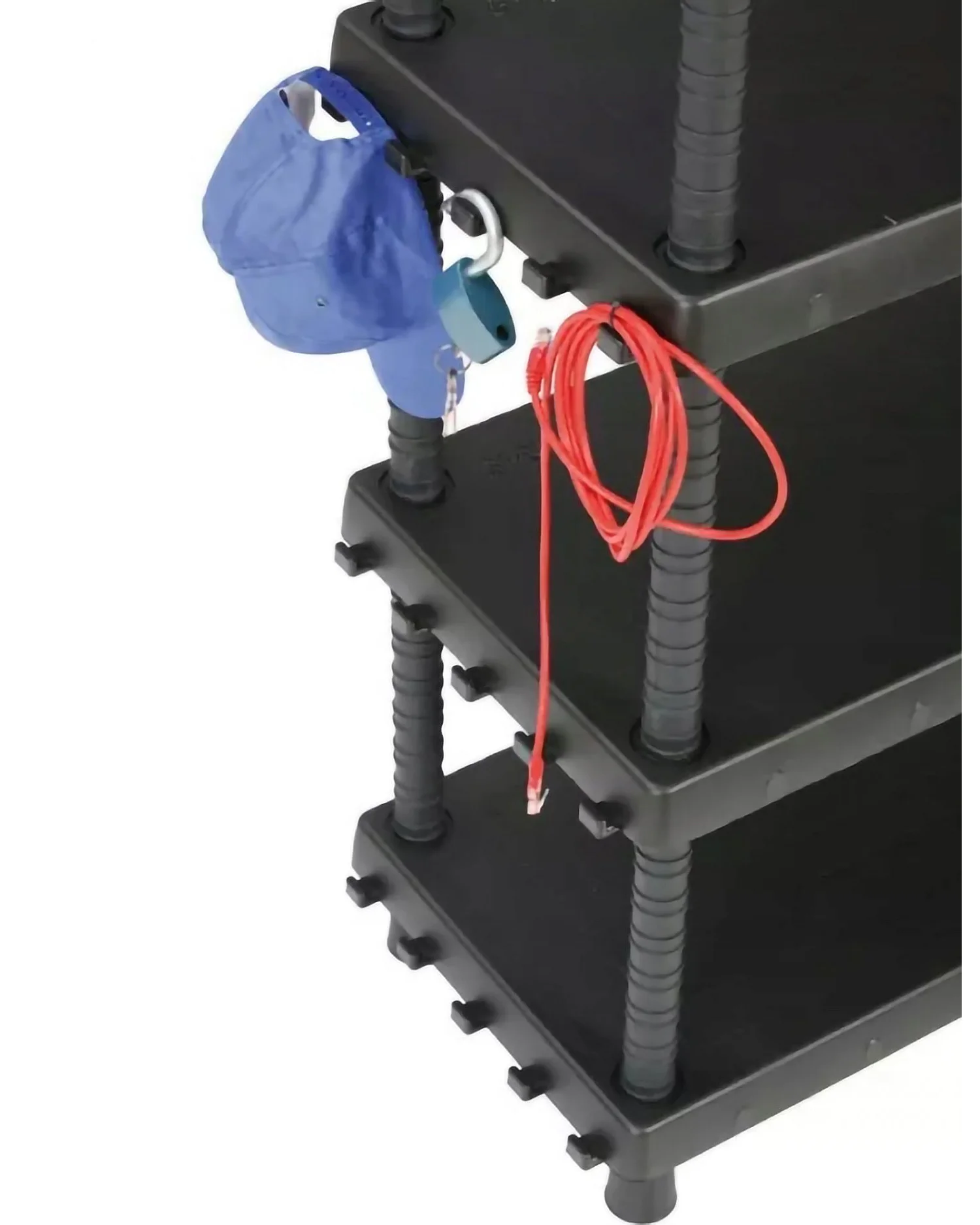 Armoire d'extérieur Incourt, Etagère d'extérieur, Armoire polyvalente avec 3 étagères, 100% Made in Italy, Anthracite, 82x40h165 cm