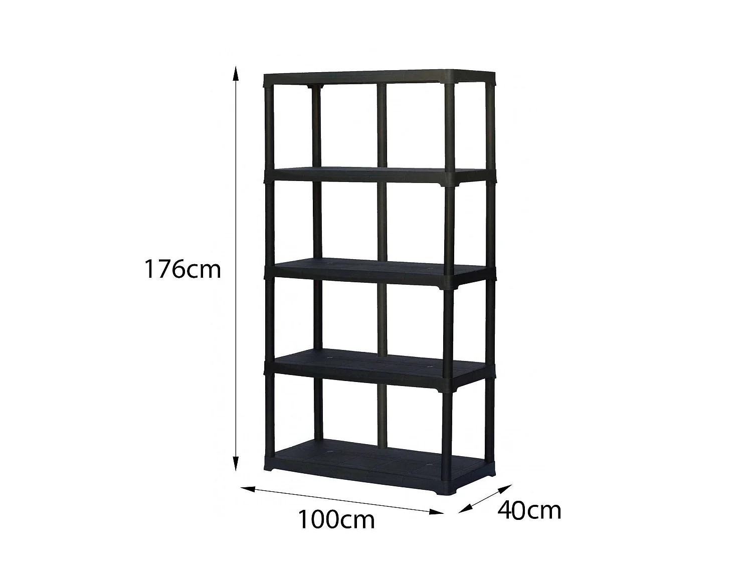 Armoire d'extérieur Damme, Etagère d'extérieur, Armoire de balcon polyvalente, Armoire d'extérieur, 100% Made in Italy, Anthracite, 100x40h176 cm