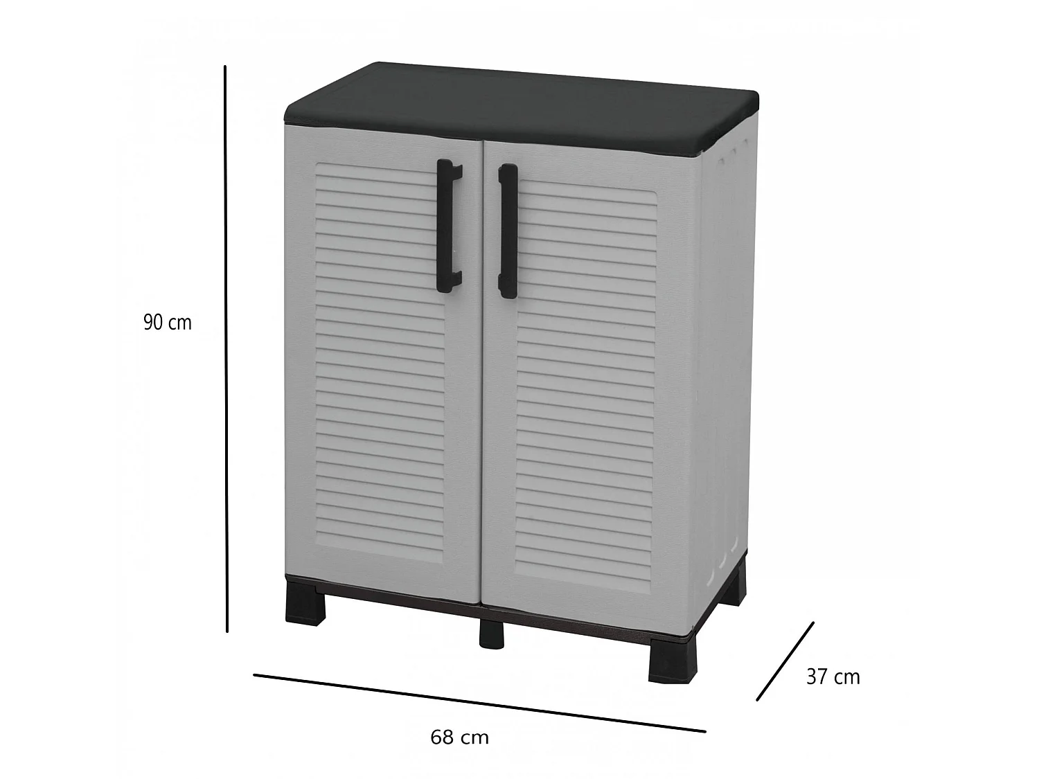 Armadio da Esterno Anthony, un Ripiano Made in Italy, 37x68x90h cm Grigio Chiaro, Mobile da Giardino