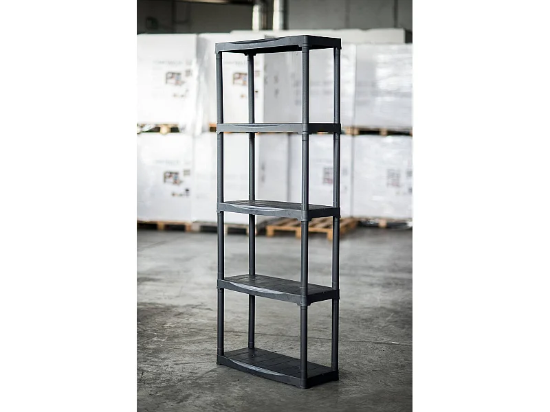 Dammendol Buitenkast, Buitenplank, Multifunctionele Balkonkast, Buitenkast, 100% Made in Italy, Antraciet, 60x30h176 cm