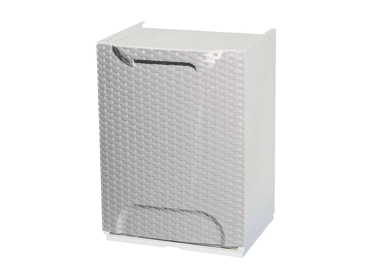 Armario de exterior Dbertagnol, Muebles de exterior, Mueble de balcón multiusos efecto ratán, 100% Made in Italy, 34x29h47 cm, Blanco